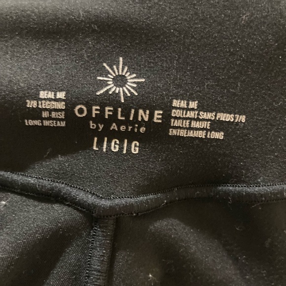 Black basic leggings offline by aerie with cross over waistband - Picture 2 of 2